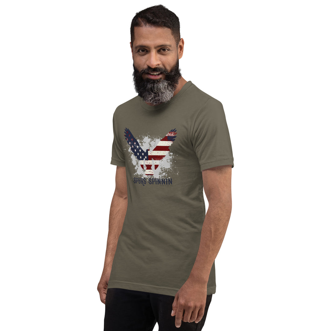 Spurs Spinnin American Flag Eagle Tee