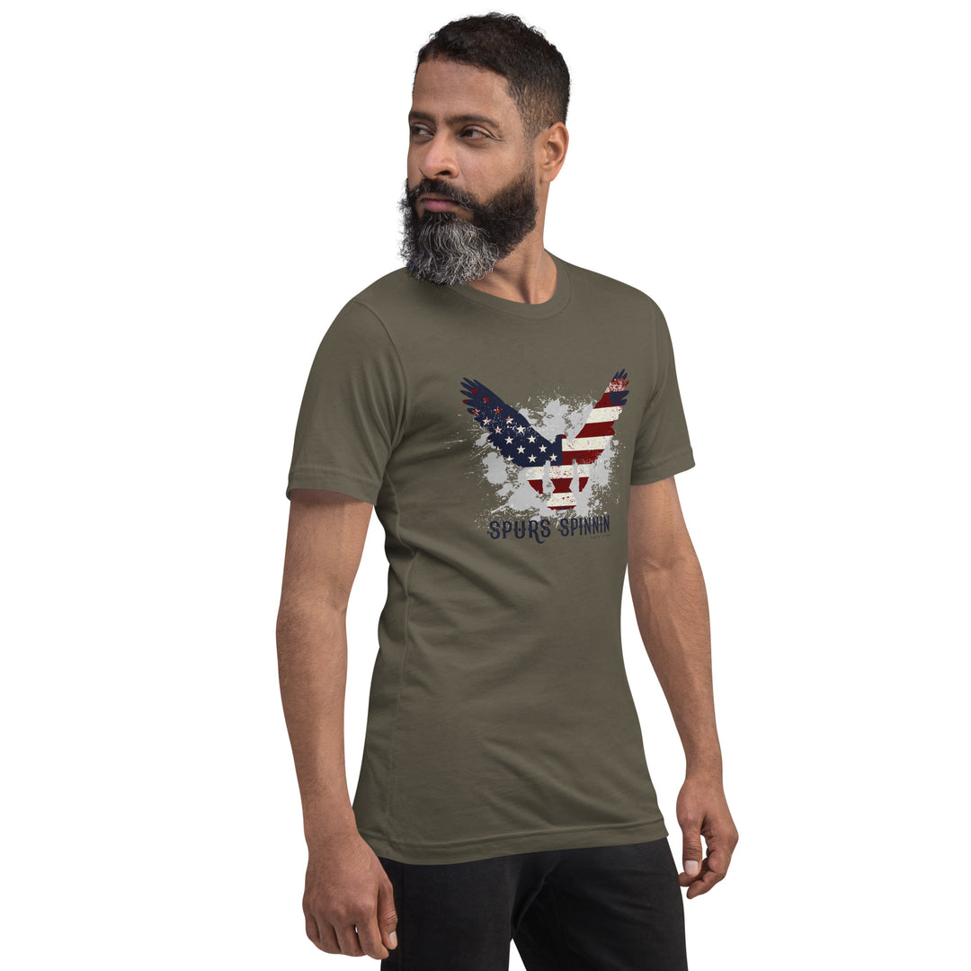 Spurs Spinnin American Flag Eagle Tee