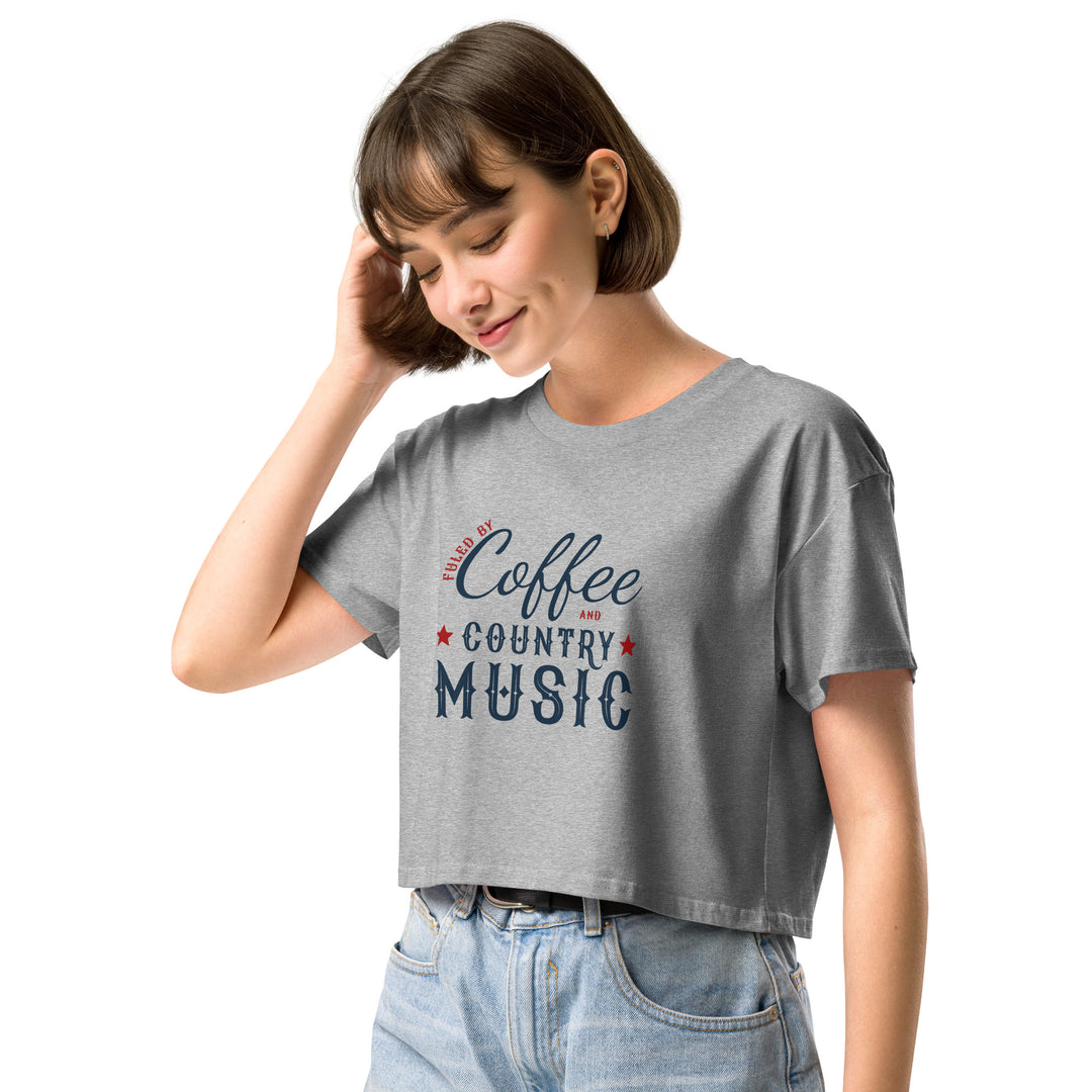 "Fueled by Coffee & Country Music" Classic Crop Top