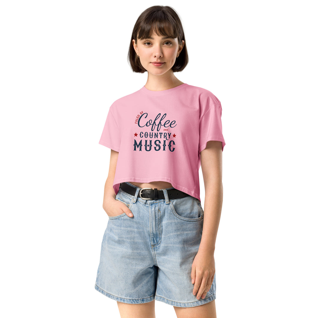 "Fueled by Coffee & Country Music" Classic Crop Top