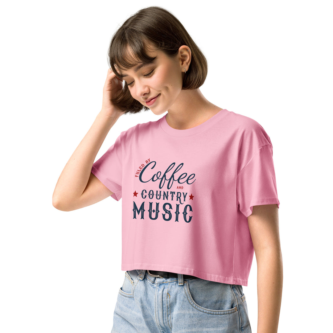 "Fueled by Coffee & Country Music" Classic Crop Top