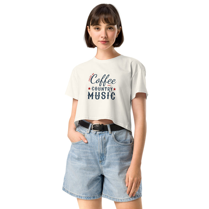 "Fueled by Coffee & Country Music" Classic Crop Top