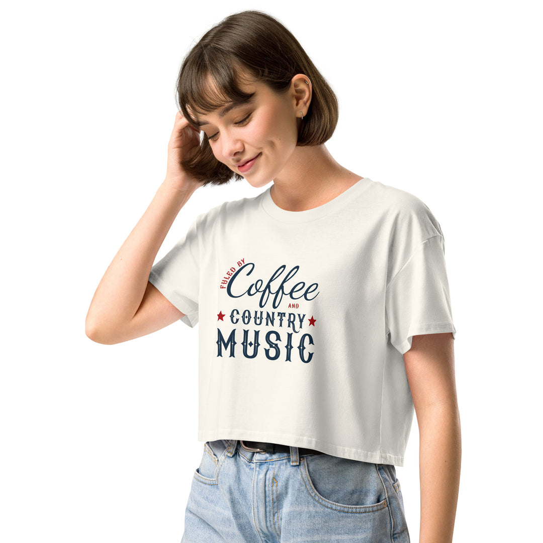 "Fueled by Coffee & Country Music" Classic Crop Top