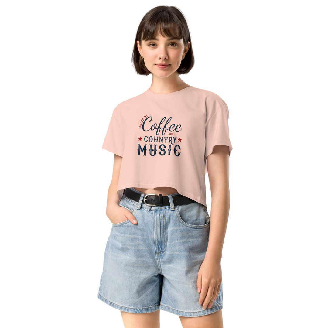 "Fueled by Coffee & Country Music" Classic Crop Top