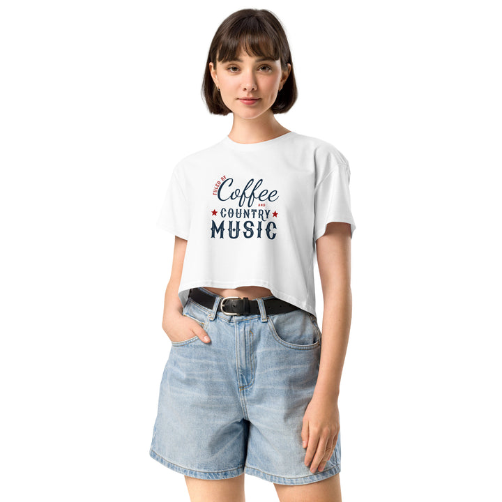 "Fueled by Coffee & Country Music" Classic Crop Top