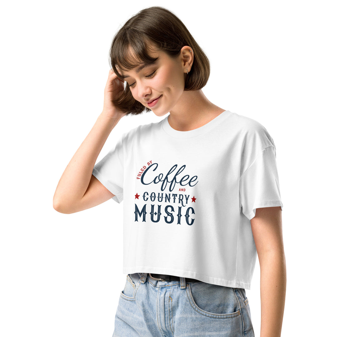 "Fueled by Coffee & Country Music" Classic Crop Top